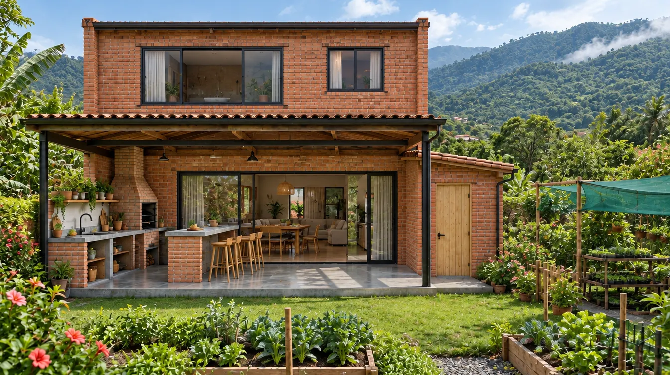 Cocina exterior en concreto pulido
